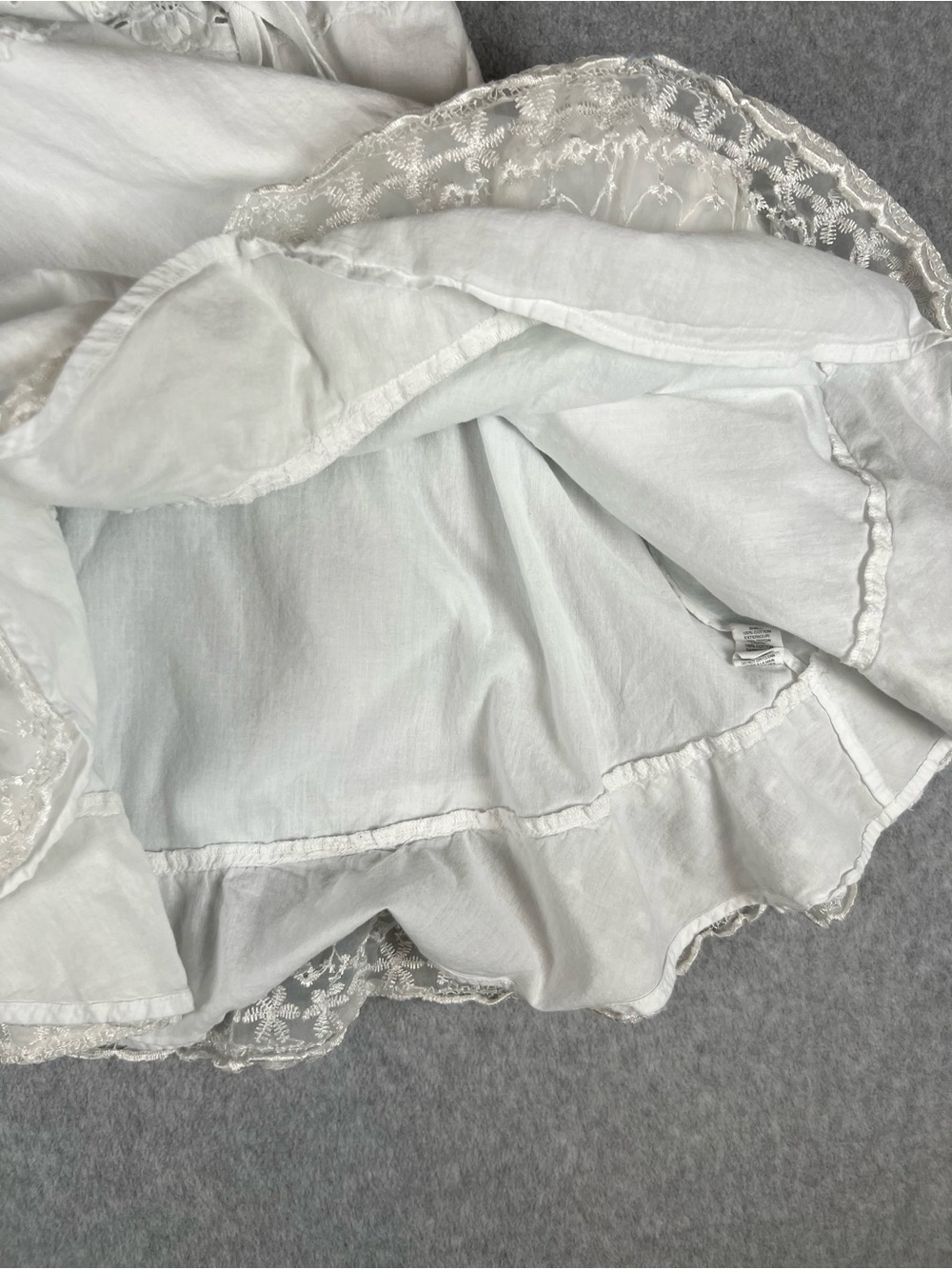 Free People Cottagecore Coquette White Eyelet Lace Mini Dress XS - Picture 13 of 16